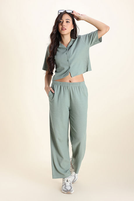 Zivame 2 Mile Fashion Knit Cotton Loungewear Set - Iceberg Green — image 3